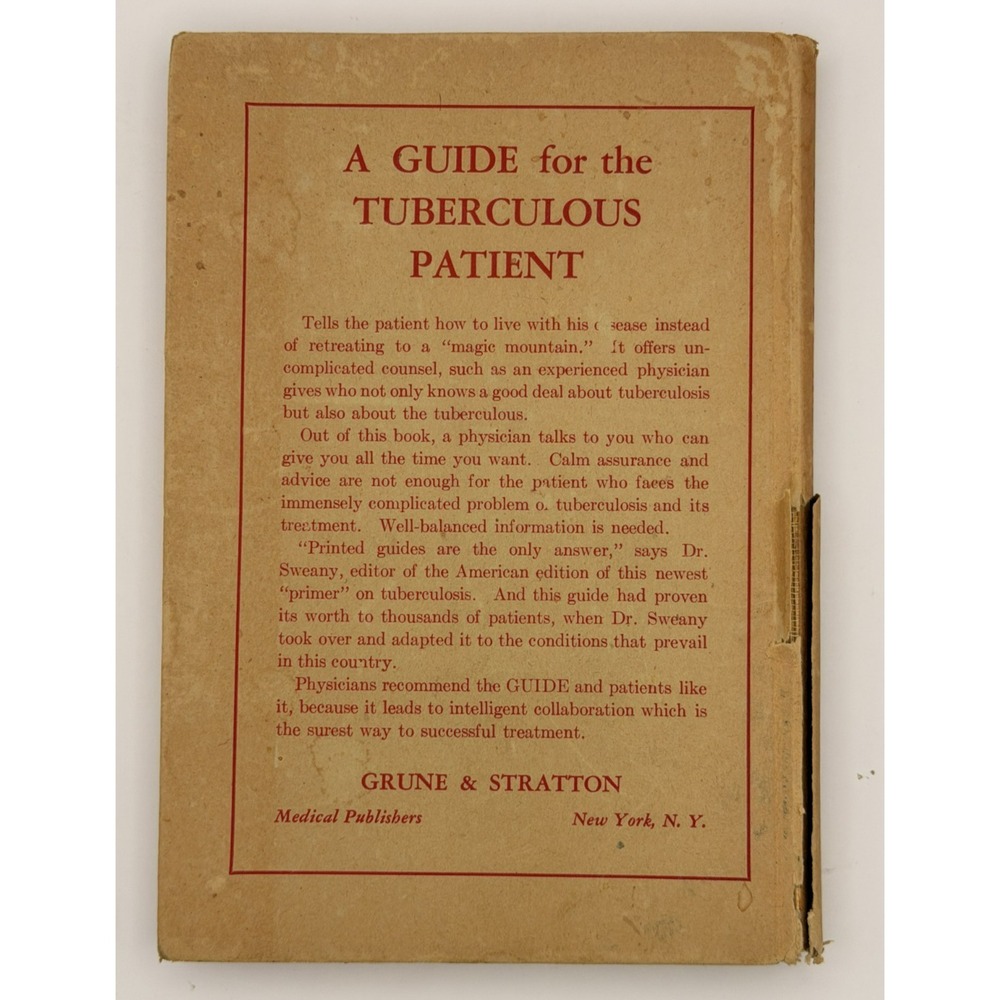 1946 A Guide for the Tuberculous Patient Erwin Sweany Vintage Medical Book - Picture 2 of 12